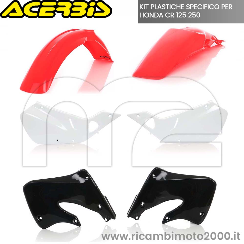 KIT PLASTICHE COMPLETE BIANCHE ROSSE NERE HONDA CR 125 250 1997 1999