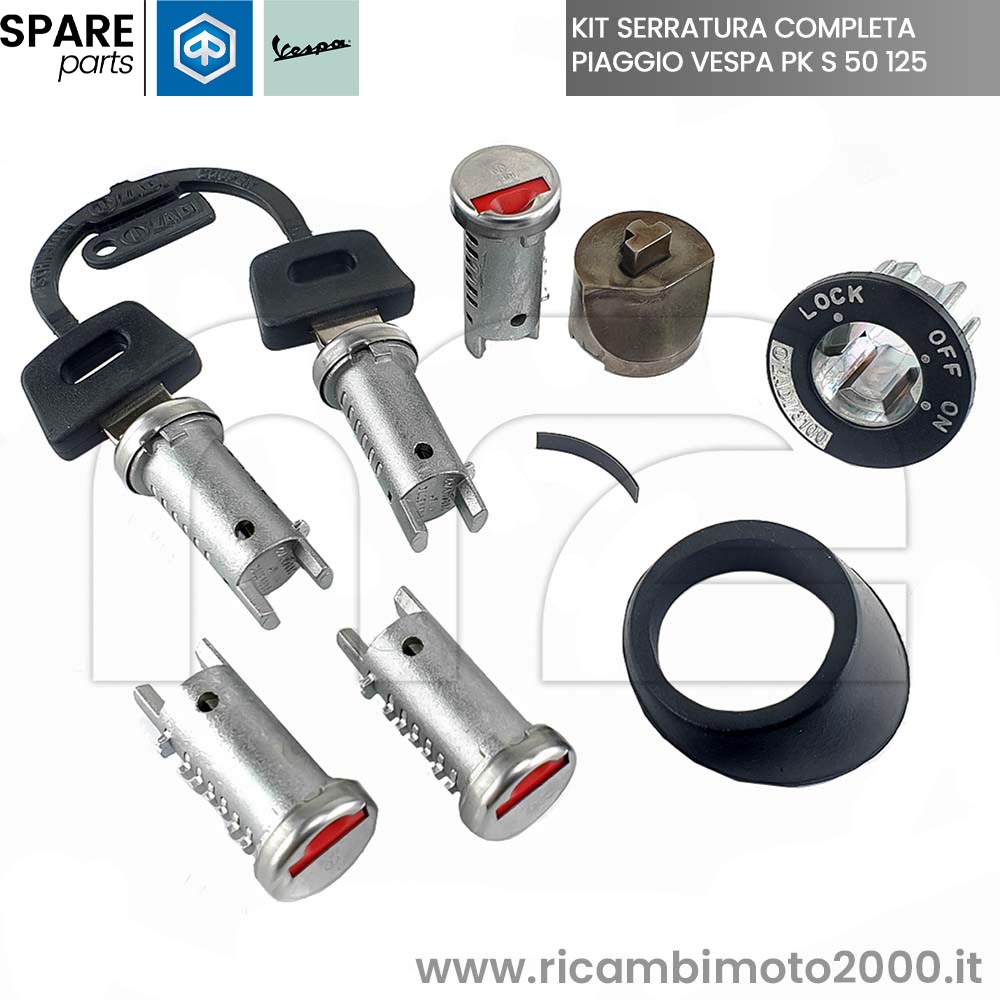 KIT SERRATURE AVVIAMENTO BLOCCASTERZO SELLA E BAULETTI PER PIAGGIO