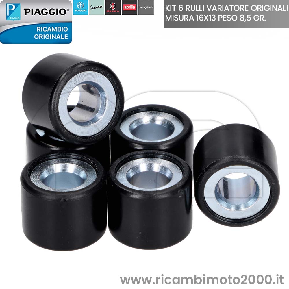 Rulli Variatore Area1 Per Scooter - 20x17 Mm, Peso 11.0 Grammi, Set Da 6 Pezzi, Compatibili Con Piaggio, Honda, SYM