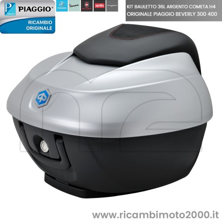 KIT BAULETTO 36L ARGENTO COMETA H4 ORIGINALE PIAGGIO BEVERLY 300 - Main Image