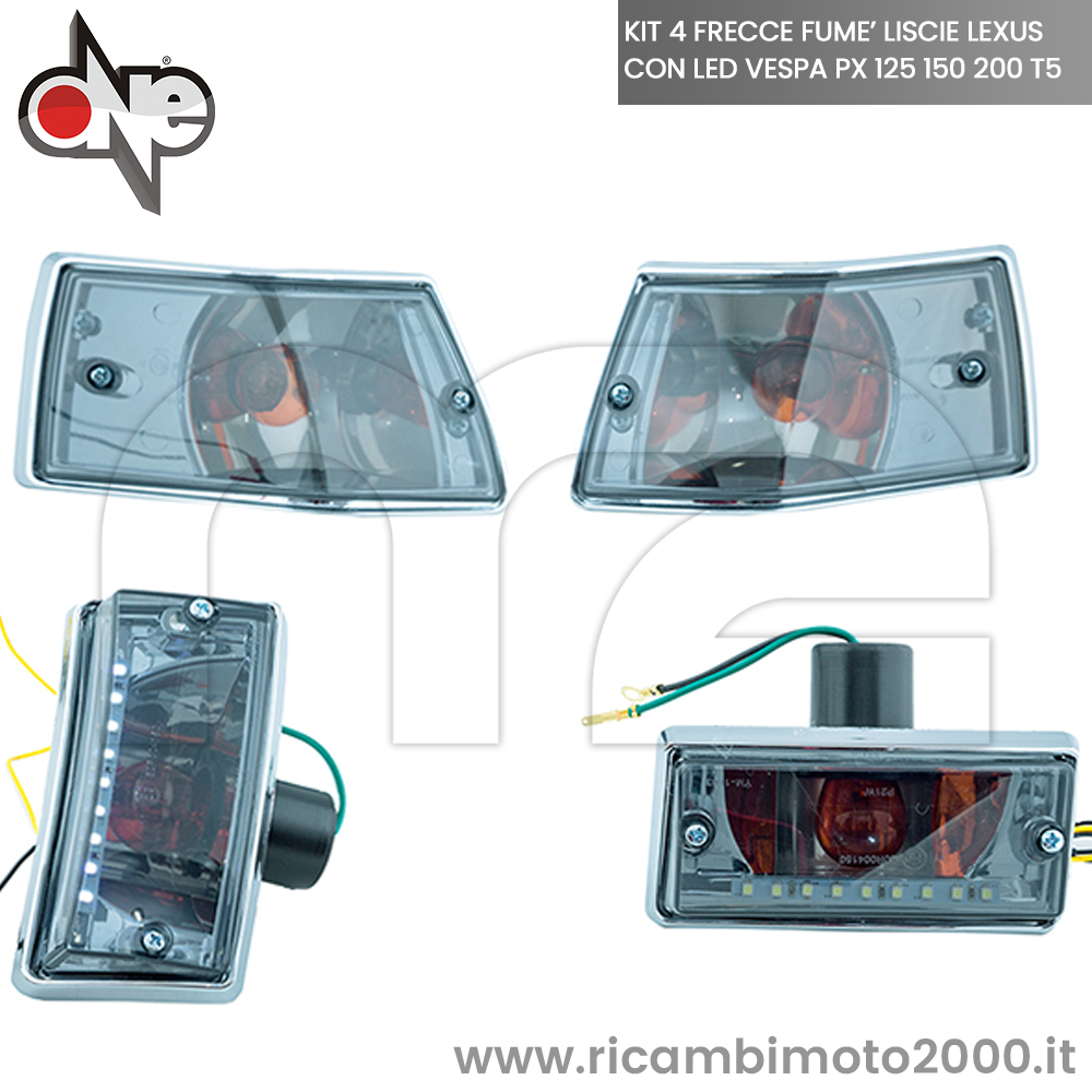 KIT FRECCE LEXUS ANTERIORI POSTERIORI FUME' LISCIE CON LED VESPA
