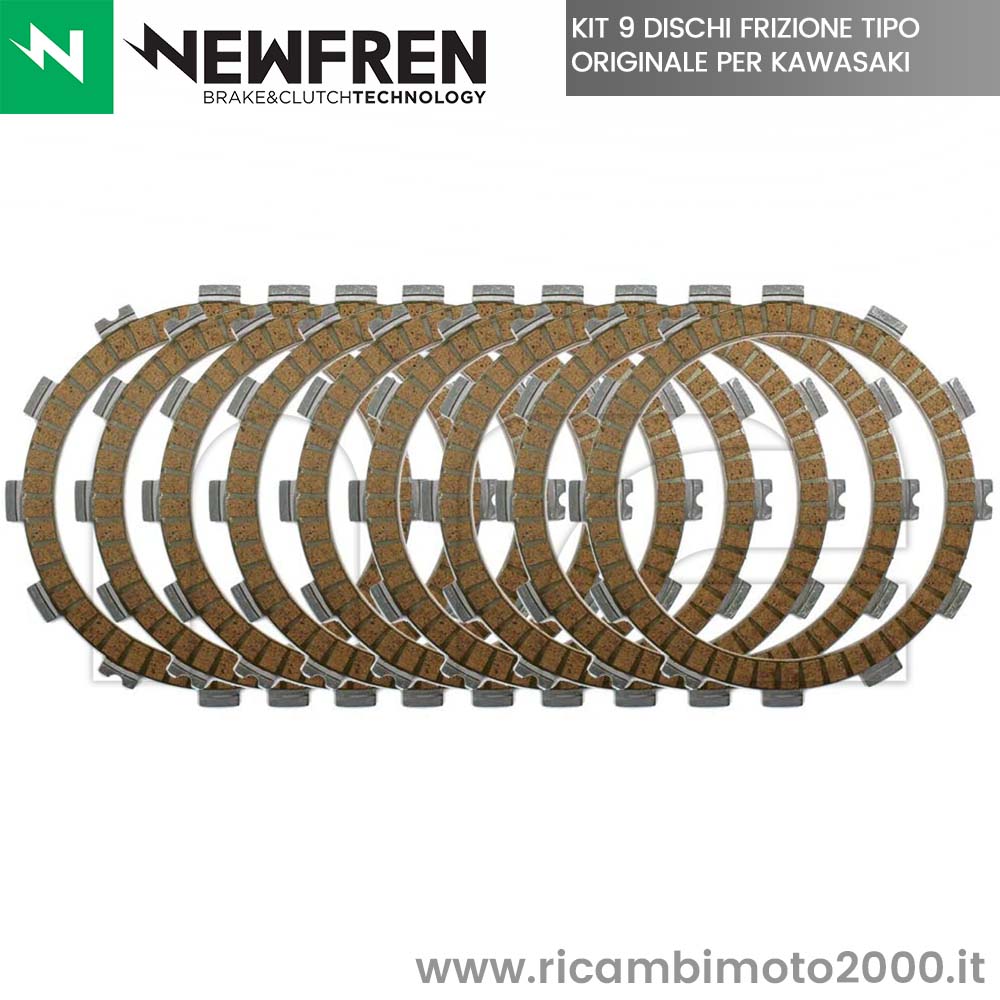 KIT 9 DISCHI FRIZIONE NEWFREN KAWASAKI KLZ Z E R ZX6R NINJA 600