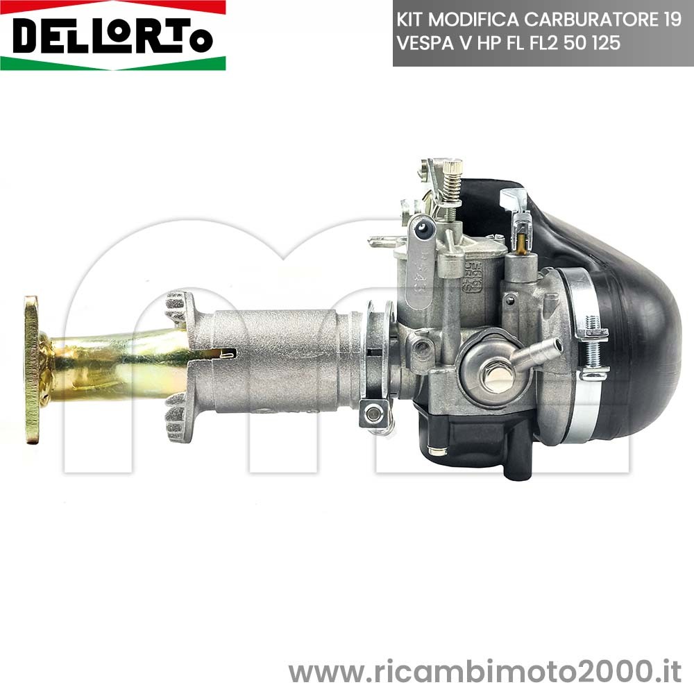 Dellorto 19-19 SHBC Complete Carburetor Kit For Vespa 50 N L R Special ET3 Piaggio