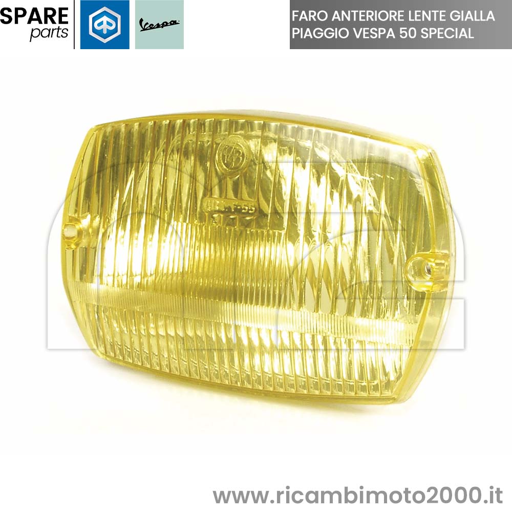 FANALE ANTERIORE PER VESPA 50 SPECIAL, ELESTART, CON VETRO GIALLO - Foto 2