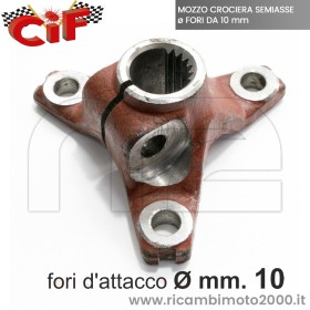 Mozzo Crociera Semiasse Fori Da 10mm Piaggio Ape Calessino Mp Tm Poker 220 420