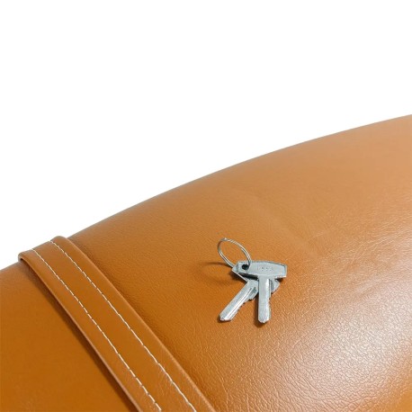 SELLA LUNGA MARRONE SERRATURA E SCRITTA PIAGGIO VESPA SPECIAL ET3 PRIMAVERA