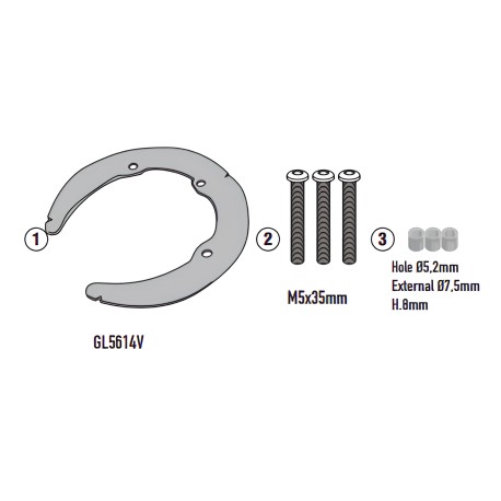 FLANGIA GIVI BF79 BORSA SERBATOIO TANKLOCK VOGE VALICO DSX 2023-2025