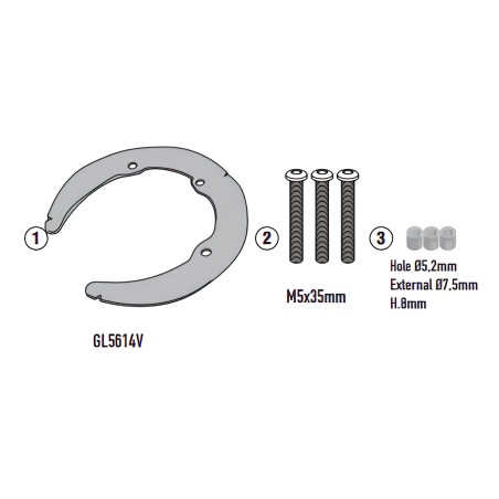 FLANGIA GIVI BF79 BORSA SERBATOIO TANKLOCK VOGE VALICO DSX 2023-2025
