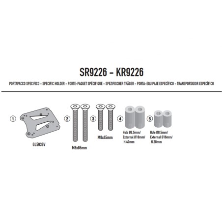 ATTACCO BAULETTO POSTERIORE GIVI SR9226 CFMOTO 450 MT 2024