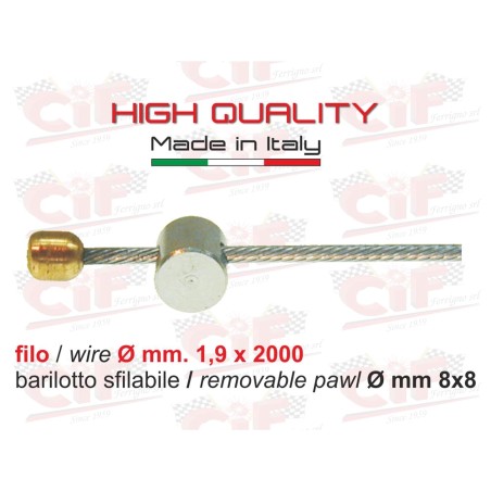CAVO INTERNO FRIZIONE E FRENO ANTERIORE BARILOTTO SFILABILE FILO Ø1,9X200 PIAGGIO VESPA
