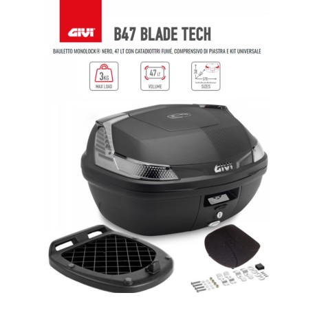 BAULETTO GIVI B47 BLADE TECH B47NTML 47 LITRI CON PIASTRA UNIVERSALE