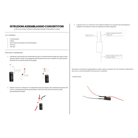 CONVERTITORE TENSIONE 6V - 12V SPECICIFICO PER FARO FANALE LUCE LED PIAGGIO VESPA