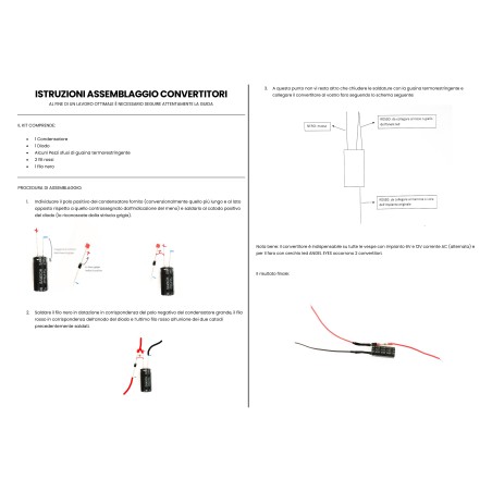 CONVERTITORE TENSIONE 6V - 12V SPECICIFICO PER FARO FANALE LUCE LED PIAGGIO VESPA