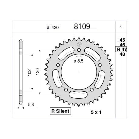 KIT TRASMISSIONE CATENA CORONA E PIGNONE TROFEO APRILIA RS 50 EXTREMA 1999 - 2005