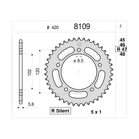KIT TRASMISSIONE CATENA CORONA E PIGNONE TROFEO APRILIA RS 50 EXTREMA 1999 - 2005