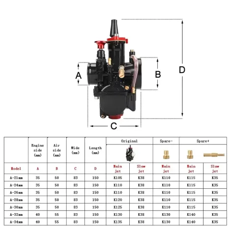 CARBURATORE RACING PWK 26 ELABORAZIONE MOTORE AM6 VESPA 2T