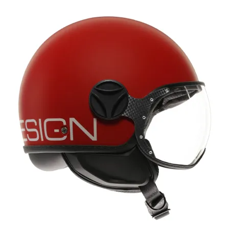 CASCO JET MOMO DESIGN FGTR CLASSIC CANDY ROSSO OPACO / BIANCO