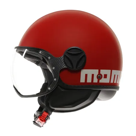 CASCO JET MOMO DESIGN FGTR CLASSIC CANDY ROSSO OPACO / BIANCO