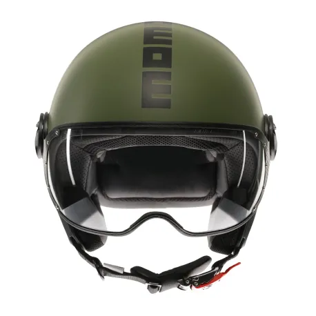 CASCO JET MOMO DESIGN FGTR CLASSIC MONO VERDE MILITARE OPACO / NERO