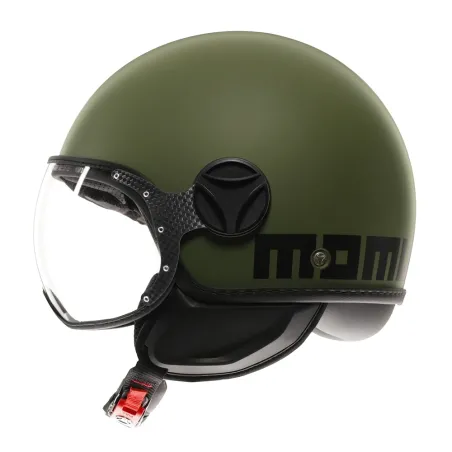 CASCO JET MOMO DESIGN FGTR CLASSIC MONO VERDE MILITARE OPACO / NERO