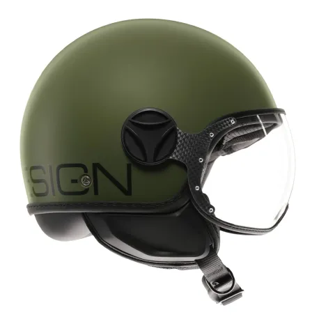 CASCO JET MOMO DESIGN FGTR CLASSIC MONO VERDE MILITARE OPACO / NERO