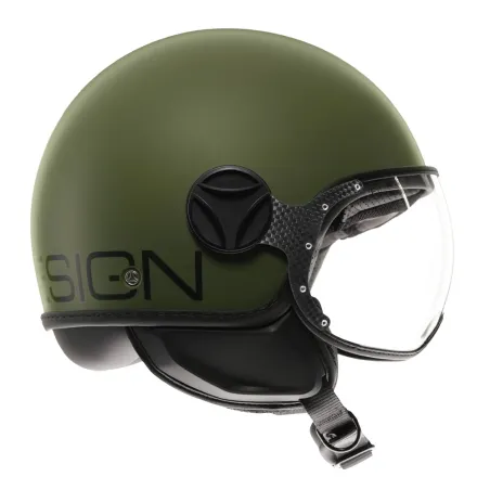 CASCO JET MOMO DESIGN FGTR CLASSIC MONO VERDE MILITARE OPACO / NERO