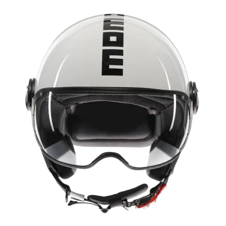 CASCO JET MOMO DESIGN FGTR CLASSIC MONO BIANCO LUCIDO / NERO