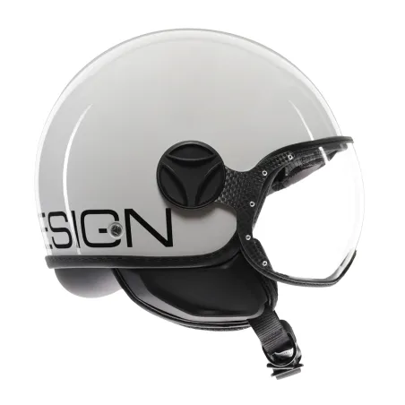 CASCO JET MOMO DESIGN FGTR CLASSIC MONO BIANCO LUCIDO / NERO