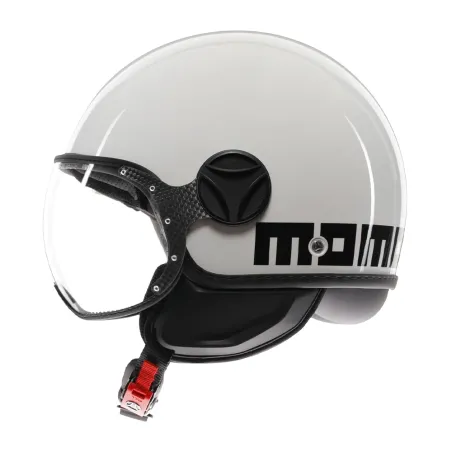 CASCO JET MOMO DESIGN FGTR CLASSIC MONO BIANCO LUCIDO / NERO