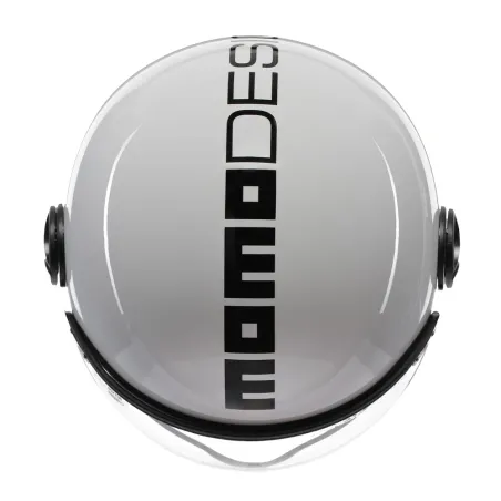 CASCO JET MOMO DESIGN FGTR CLASSIC MONO BIANCO LUCIDO / NERO