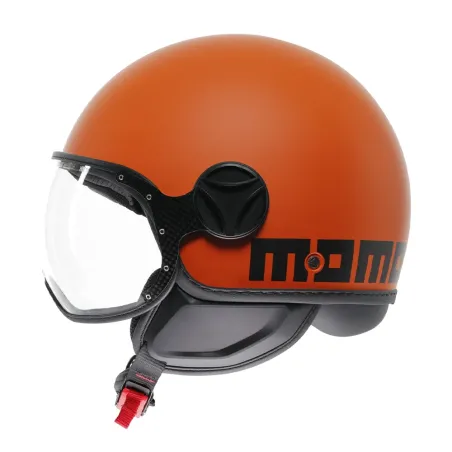 CASCO JET MOMO DESIGN FGTR CLASSIC MONO ARANCIONE OPACO / NERO