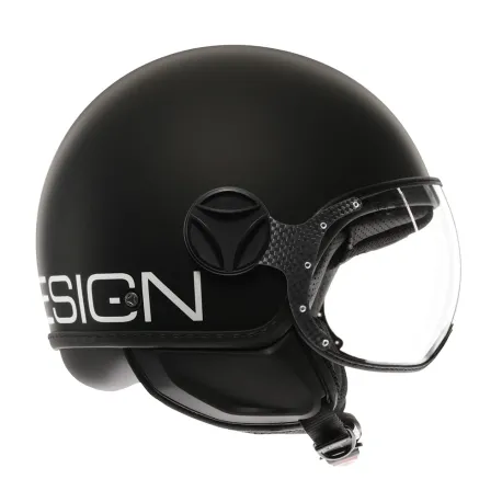 CASCO JET MOMO DESIGN FGTR CLASSIC MONO NERO OPACO / BIANCO