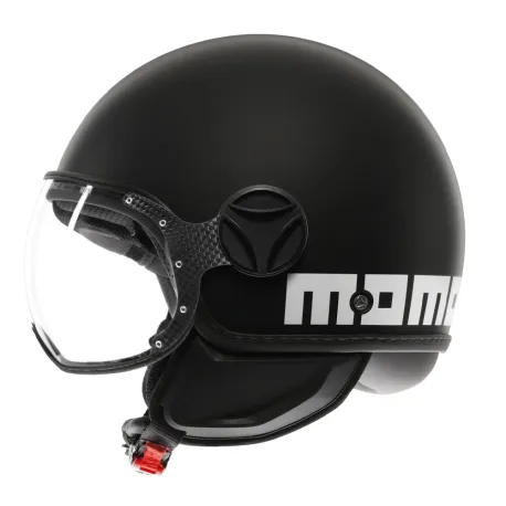 CASCO JET MOMO DESIGN FGTR CLASSIC MONO NERO OPACO / BIANCO