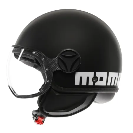 CASCO JET MOMO DESIGN FGTR CLASSIC MONO NERO OPACO / BIANCO