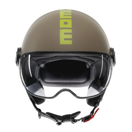 CASCO JET MOMO DESIGN FGTR CLASSIC MONO SABBIA OPACO / LIME