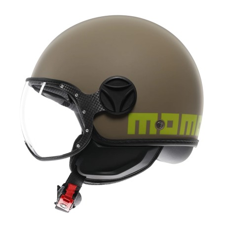 CASCO JET MOMO DESIGN FGTR CLASSIC MONO SABBIA OPACO / LIME