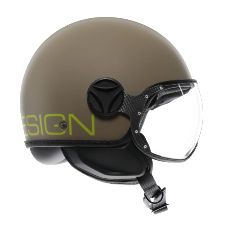 CASCO JET MOMO DESIGN FGTR CLASSIC MONO SABBIA OPACO / LIME