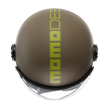 CASCO JET MOMO DESIGN FGTR CLASSIC MONO SABBIA OPACO / LIME