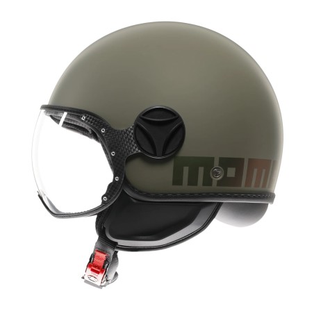 CASCO JET MOMO DESIGN FGTR CLASSIC FLIP VERDE OPACO / BRONZO
