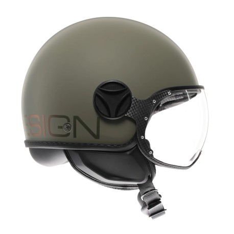 CASCO JET MOMO DESIGN FGTR CLASSIC FLIP VERDE OPACO / BRONZO