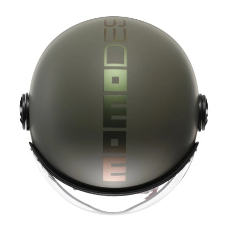 CASCO JET MOMO DESIGN FGTR CLASSIC FLIP VERDE OPACO / BRONZO