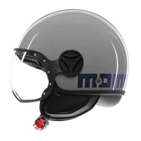 CASCO JET MOMO DESIGN FGTR CLASSIC FLIP GRIGIO LUCIDO / BLU / FUCSIA