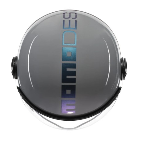 CASCO JET MOMO DESIGN FGTR CLASSIC FLIP GRIGIO LUCIDO / BLU / FUCSIA