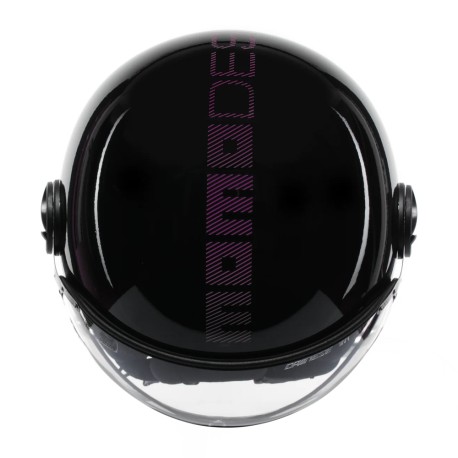 CASCO JET MOMO DESIGN FGTR CLASSIC STRIPES NERO LUCIDO / FUCSIA