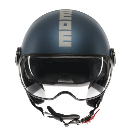 CASCO JET MOMO DESIGN FGTR EVO MONO BLU AVIO OPACO / SILVER