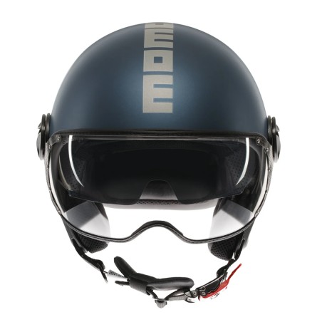 CASCO JET MOMO DESIGN FGTR EVO MONO BLU AVIO OPACO / SILVER