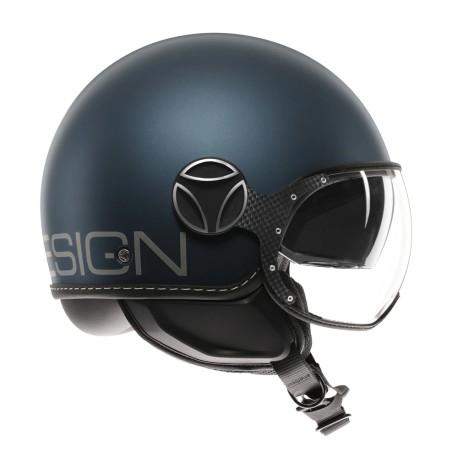 CASCO JET MOMO DESIGN FGTR EVO MONO BLU AVIO OPACO / SILVER