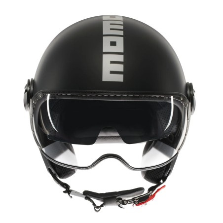 CASCO JET MOMO DESIGN FGTR EVO MONO NERO OPACO / SILVER