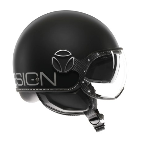 CASCO JET MOMO DESIGN FGTR EVO MONO NERO OPACO / SILVER