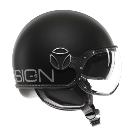 CASCO JET MOMO DESIGN FGTR EVO MONO NERO OPACO / SILVER